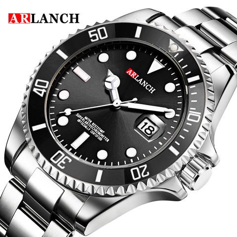 ARLANCH-reloj deportivo de cuarzo para hombre, cronógrafo Masculino de marca superior, de acero completo, luminoso, con fecha, resistente al agua ► Foto 1/6