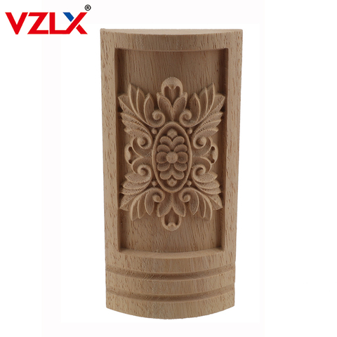 VZLX-calcomanía de columna de madera curvada, apliques de estilo europeo, accesorios tallados de madera Real, venta al por mayor y al por menor ► Foto 1/6