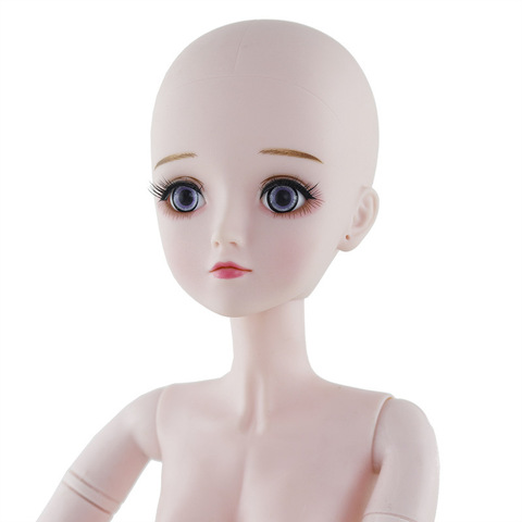 Cabeza de muñeca 4D de maquillaje para 1/3 60cm, cuerpo BJD, cabeza de recubrimiento rosada desnuda, muñecas bricolaje juguete para niñas, regalo ► Foto 1/6