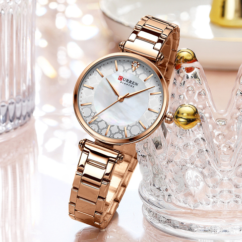 CURREN 2022 oro nuevo reloj mujer relojes de señoras creativa de las mujeres relojes de pulsera mujer impermeable reloj Relogio femenino ► Foto 1/6