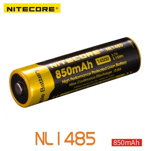 NITECORE-batería recargable de ion de litio NL1485, 850mAh, de alto rendimiento, 14500, para dispositivos de drenaje alto ► Foto 1/4