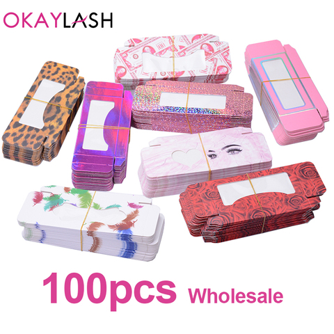 OKAYLASH-cajas de embalaje de lujo para pestañas, papel suave vacío, color caramelo, caja de almacenamiento ► Foto 1/6