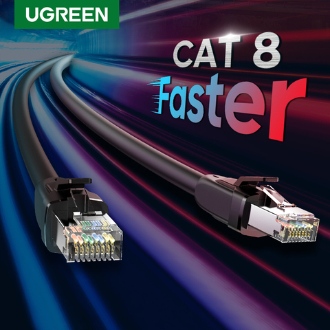 Ugreen Cat8 Ethernet Cable RJ 45 Cable de red SFTP Lan RJ45 parche Cable para PS 4 PlayStation Router portátil gato 8 Cable Ethernet ► Foto 1/6