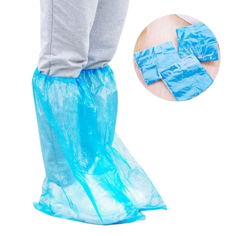 20 piezas de plástico grueso impermeable, cubiertas desechables para calzado de lluvia, bota superior ► Foto 1/6