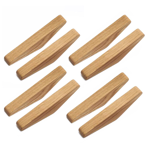 Colgador de ropa de madera Natural, 8 Uds., gancho de abrigo montado en la pared, llavero decorativo, sombrero, bufanda, bolso, colgador de almacenamiento, estante de baño ► Foto 1/6