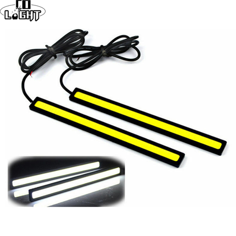 Es La luz 2 piezas 17CM COB DRL LED diurna luz Auto de la lámpara luces exteriores Universal para coche impermeable barras de luz lámpara antiniebla ► Foto 1/6