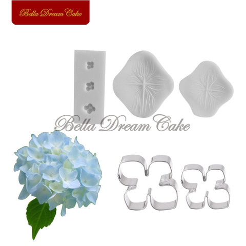 Flor de hortensia Veiner moldes de silicona de acero inoxidable molde cortador de pétalo Fondant pastel decoración herramienta DIY hecho a mano molde de la torta ► Foto 1/5