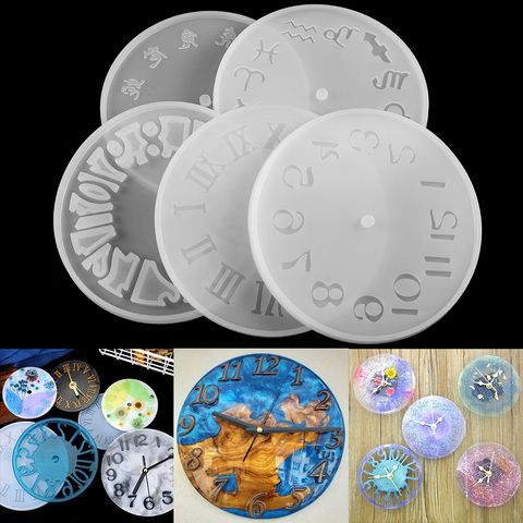 1 Uds. Reloj con números arábicos molde de silicona Artesanías hechas a mano Moldes de resina epoxi de reloj para hacer joyería DIY, encontrar suministros de herramientas ► Foto 1/6