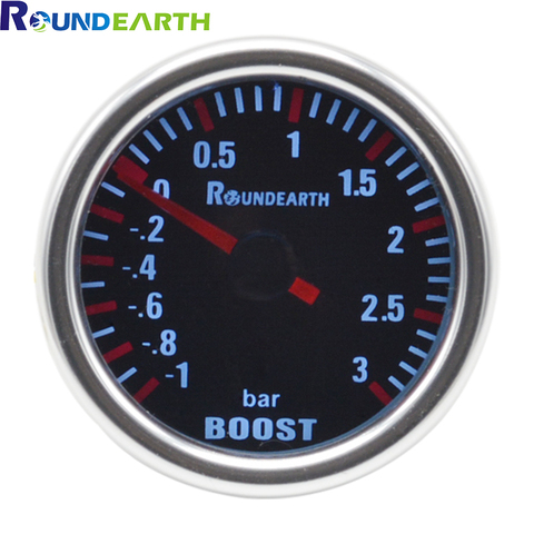 Turbocompresor de tierra redonda para coche, 52mm, luz de fondo blanca, relojes indicadores de aumento mecánico, medidor de presión de 1 ~ 3 Bar, envío gratis ► Foto 1/6