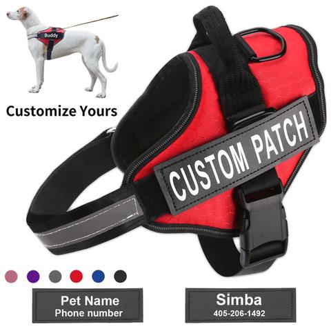 Nuevo arnés para perro personalizado sin tirones reflectante ajustable ID personalizado arnés tipo chaleco para perro para perros pequeños grandes suministros para mascotas al aire libre ► Foto 1/6