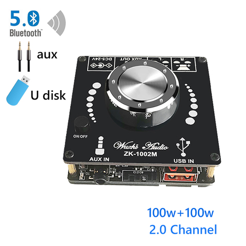 Placa amplificadora Bluetooth 100, potencia de Audio Digital, Clase D, 20W ~ 100W, HiFi estéreo, 5,0 canales, música, tarjeta de sonido USB, AMP, 200W + 2,0 W ► Foto 1/6