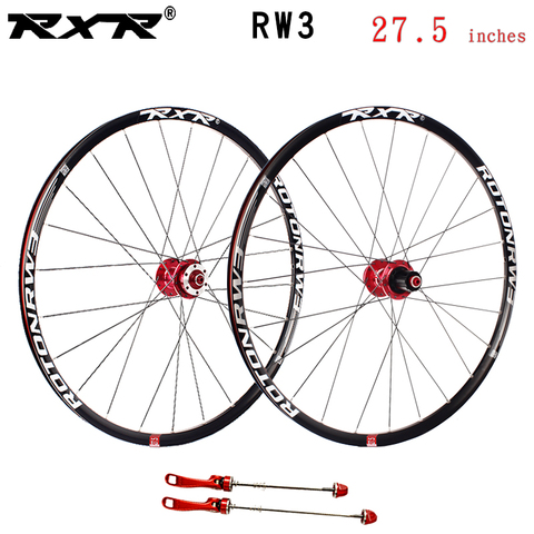 RXR-juego de ruedas para bicicleta de montaña, aleación de aluminio RW3, freno de disco de 27,5 pulgadas, 5 rodamientos, 7-11 velocidades, eje pasante/QR ► Foto 1/6