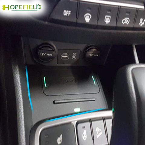 Cargador inalámbrico qi para coche Hyundai Creta 2022, panel de carga inalámbrica Cantus 2022, soporte de teléfono para iphone 11, placa de carga rápida ► Foto 1/5