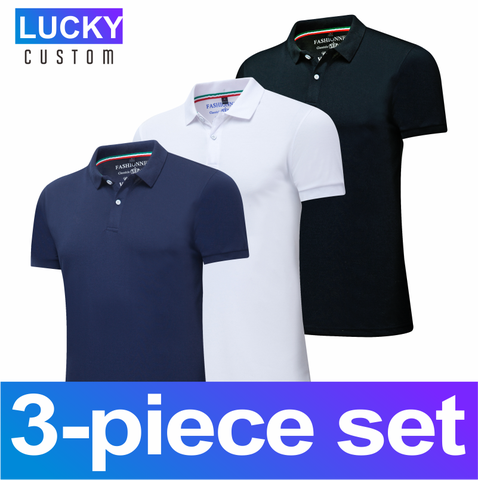 Polo de secado rápido para hombre, camiseta de manga corta, transpirable, para rendimiento deportivo, 3 piezas, clásico, delgado y seleccionable ► Foto 1/6