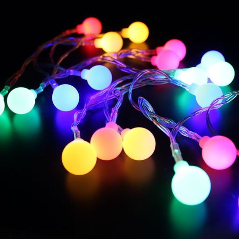 Tira de luces LED en forma de bola, guirnalda de hadas para Navidad, decoración exterior, boda, Navidad, decoración de Navidad, Navidad, para el hogar, alimentada por batería, 10m/6m/3m ► Foto 1/6