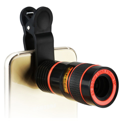 Lente del telescopio de la cámara del teléfono móvil con Clip para el iPhone/lente del teléfono DSLR producto Universal puede proporcionar HD 8x óptico zoom ► Foto 1/6