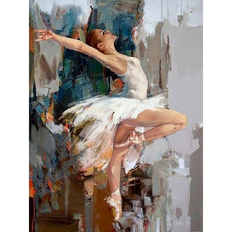 GATYZTORY-Cuadro de Ballet de 60x75cm, pintura al óleo por números, regalo artesanal, decoración de pared del hogar ► Foto 1/6