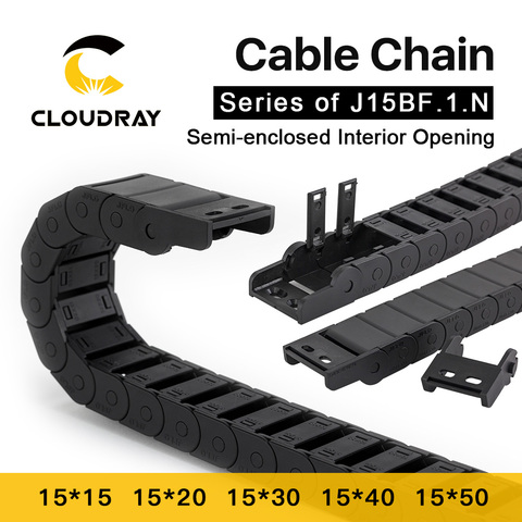 Cadena de cables Cloudray, apertura Interior semicerrada 15x15x20 15x30, accesorios de máquina de transmisión de Cable de plástico de arrastre ► Foto 1/5