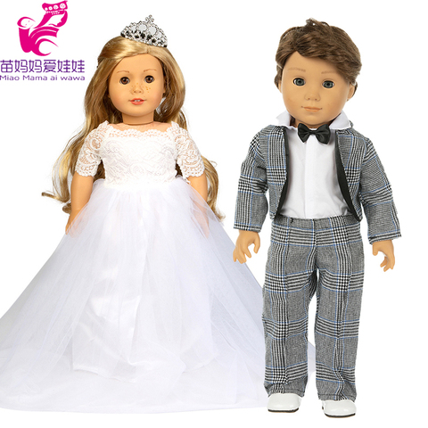 Traje de boda para niño y niña, muñeca americana de 18 pulgadas, 43cm, recién nacida, chaqueta de piel de invierno ► Foto 1/6