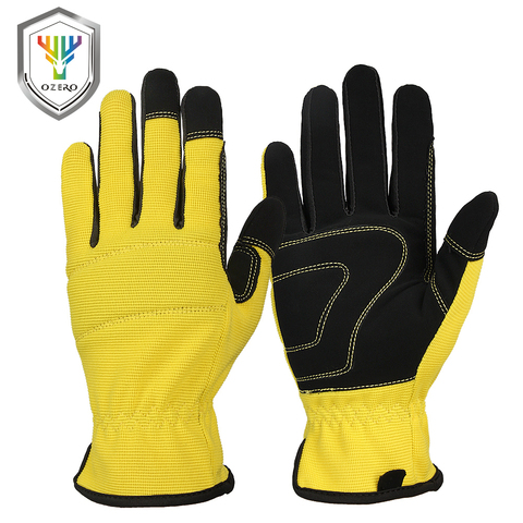 OZERO-guantes de trabajo flexibles con Extra agarre Unisex, protección de seguridad para soldadura, jardín, deportes, guantes mecánicos, 9015 ► Foto 1/6