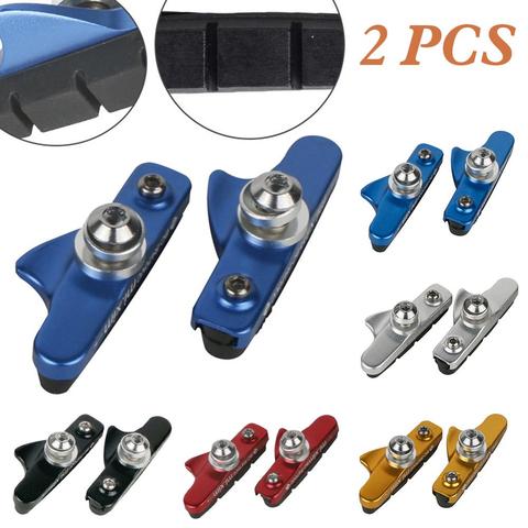 2 uds pastillas de freno para bicicletas v-brake Pads con barro y Pastillas de freno de bicicleta silencioso, pastillas de freno para bicicletas de carretera, hoja de goma, accesorios para bicicletas ► Foto 1/6