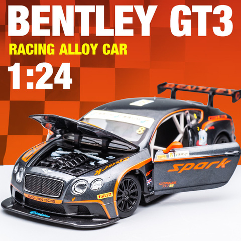 1:24 Bently Continental GT3 rueda libre de Alta Luz deporte de carreras de juguete de modelo de coche de Metal fundido de aleación de réplica en miniatura ► Foto 1/5