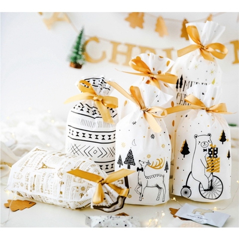 Bolsa de regalo de Navidad boda bolso caramelo fiesta bolsa adornos navideños para el hogar de Año Nuevo 2022 presenta ► Foto 1/6