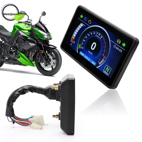 Freeship 1,2, 4 cilindros Universal motocicleta LCD pantalla clúster reemplazable velocímetro multifunción instrumento motocicleta ► Foto 1/6