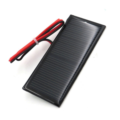 Panel Solar de 5,5 V, 0,38 W, 70MA con cable de extensión, células solares policristalinas, módulo de carga de batería epoxi estándar DIY, cable de 30cm ► Foto 1/6