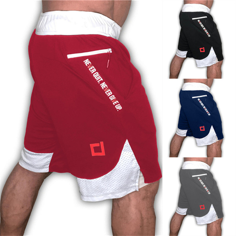 Pantalones cortos deportivos de secado rápido para hombre, Shorts 2 en 1 con forro más largo, 5 colores, para entrenamiento activo y trotar, novedad de 2022 ► Foto 1/6