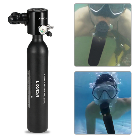 Lixada-cilindro regulador de oxígeno para submarinismo, 0.5L, adaptador de recarga de tanque de aire, bolsa cilíndrica, equipo de respiración subacuática ► Foto 1/6
