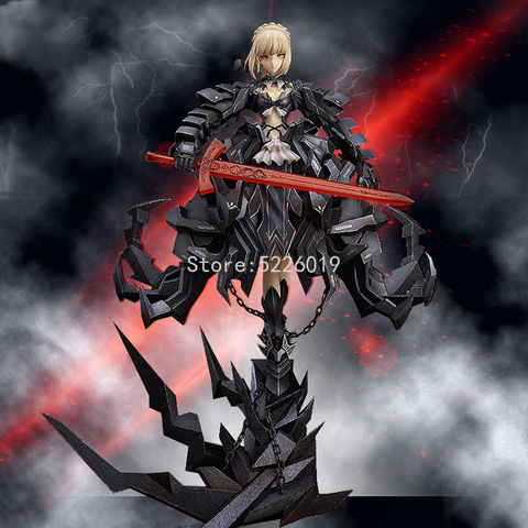 ¡33cm destino/noche estancia Sexy Anime figura el rey negro Saber Huke Ver! Figura Sexy del Rey, vestido negro, sable, figuras de acción de juguete ► Foto 1/6