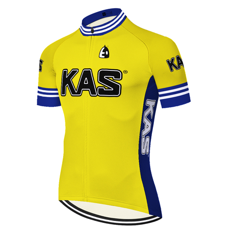 Team KAS-maillot de ciclismo, camiseta retro de secado rápido, transpirable, de manga corta, para verano ► Foto 1/6