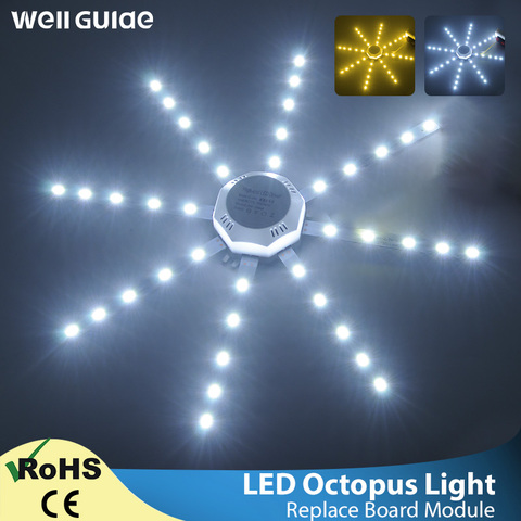 Lámpara de techo LED, luz tipo pulpo, 12W, 16W, 20W, 24W, anillo de placa magnética, lámpara Led de 220V, luz LED BoardSMD 2835, blanco frío y cálido ► Foto 1/6