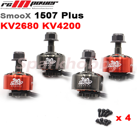 RCINPOWER-Motor sin escobillas para Drones de carreras teledirigidos, RCINPOWER SmooX 1507 Plus, 2680KV, 4200KV, 4S, 6S, 15mm x 7mm, 3 pulgadas, 4 Uds. ► Foto 1/6