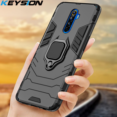 KEYSION-funda a prueba de golpes para móvil, funda trasera del teléfono para Realme X2 Pro XT 5 6 Pro 3 X50 C2, OPPO F11 Pro A9 A5 2022 A52 Reno 3 2 Z K1 A1K ► Foto 1/6