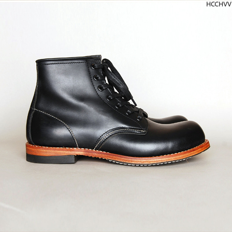 Vintage hombres Goodyear Welted genuino botas de cuero alas hombres hechos a mano carrera botines de boda de moda Casual botas ► Foto 1/5