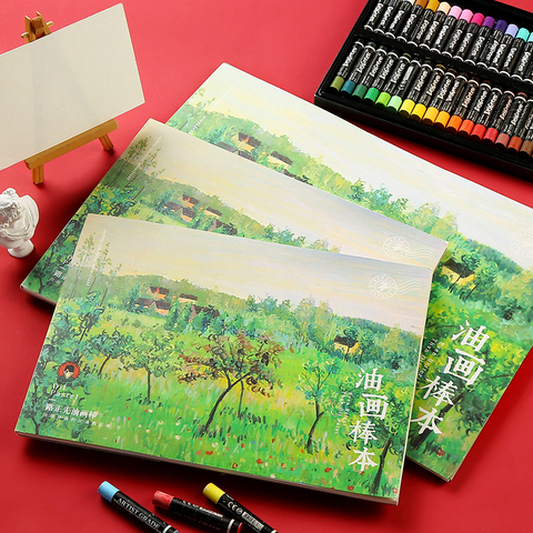 Pasteles al óleo pintura libro tiza crayón papel especial A4/8K libro de acuarelas desmontable estudiante niños pintura arte suministros ► Foto 1/5