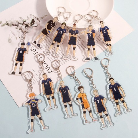 LLavero de voleibol de Anime para niño, Haikyuu Kageyama, Hinata, Kenma, Kozume, figura de acrílico, llavero de decoración, bolsa colgante, colección de dibujos animados ► Foto 1/6