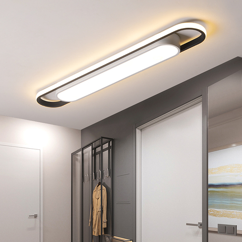 NEO Gleam-luces de techo led modernas, 400/600/800mm, para dormitorio, pasillo, vestíbulo, lámparas de techo pintadas en blanco y negro, accesorios de 90-260V ► Foto 1/6