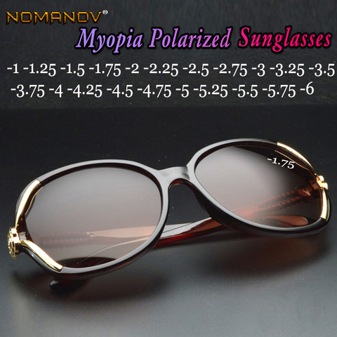 Gafas de sol polarizadas de mariposa para mujer, lentes de sol polarizadas con dioptrías hechas a medida, miopía, lente graduada-1 a 6, 2022 ► Foto 1/5