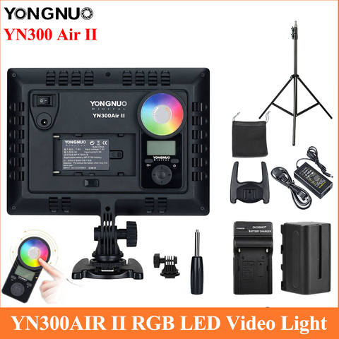 YONGNUO-luz LED para cámara de vídeo YN300AIR II RGB, batería opcional con cargador, luz de fotografía, vídeo en Color, 2,4G, RGB ► Foto 1/6