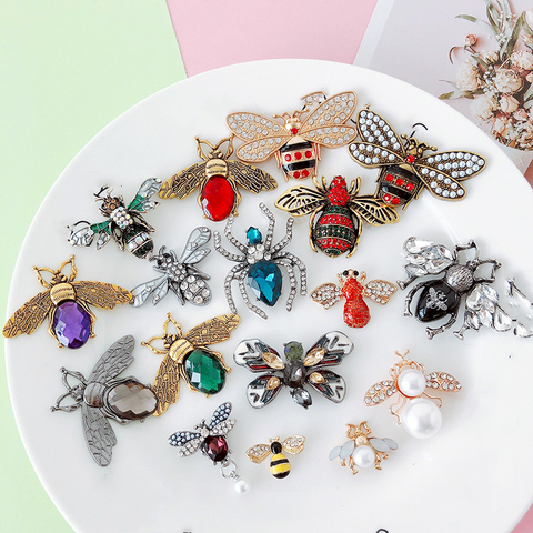 ¡Novedad! Broche de insecto de abeja elegante con 5 piezas para diamantes de imitación de metal de fiesta de cumpleaños, accesorios de joyería para ropa de boda ► Foto 1/6