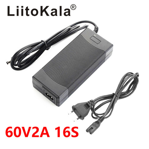 LiitoKala-cargador de batería de litio para bicicleta eléctrica, 67,2 V, 2A, para 16S, 60V, paquete de batería de iones de litio, DC 5,5x2,1 MM ► Foto 1/3