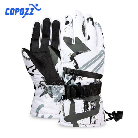 Guantes Térmicos de esquí para hombre y mujer, de lana impermeable, cálidos, para nieve, Snowboard, pantalla táctil de 3 dedos, para esquiar ► Foto 1/6