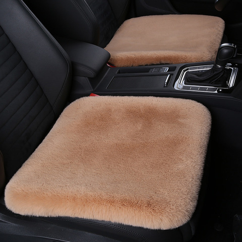 Cojín del asiento de coche grueso invierno conejo de peluche cojín silla de oficina para jefes Cojín cuadrado caliente universal alfombrilla para asiento de coche ► Foto 1/6