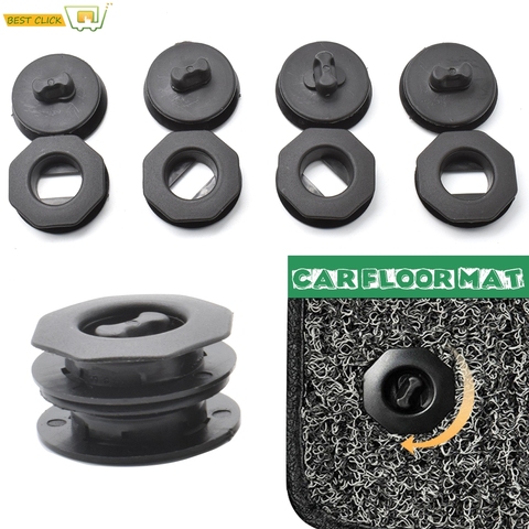 4x coche Universal piso Mat Anti-Slip Clips soportes mangas negro de alfombra embellecedores de fijación abrazaderas accesorios de coche ► Foto 1/6