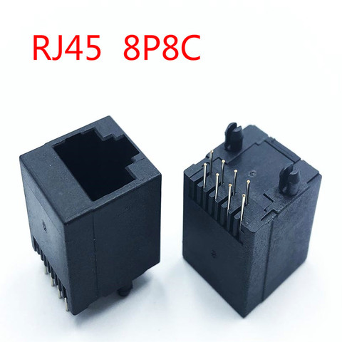 Toma de red hembra RJ45, 10 Uds., 8P8C 5224, vertical, RJ45, 180 grados, plástico completo ► Foto 1/1