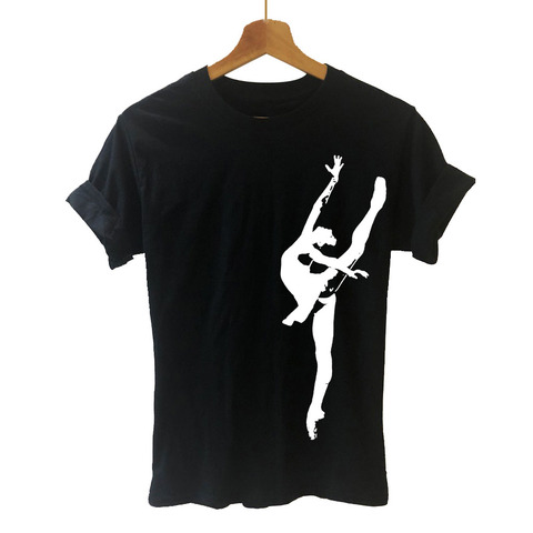 Bailarina de Ballet Harajuku T Shirt camiseta divertida mujeres ropa pantalón corto Casual manga Tops Tees de talla grande ► Foto 1/6