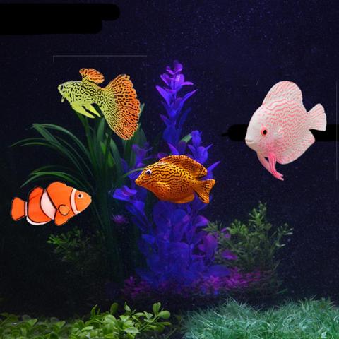 Resplandor en el oscuro Artificial pececito para acuario de tanque de peces de Medusa para jardín ornamento tanque de peces Decoración ► Foto 1/6